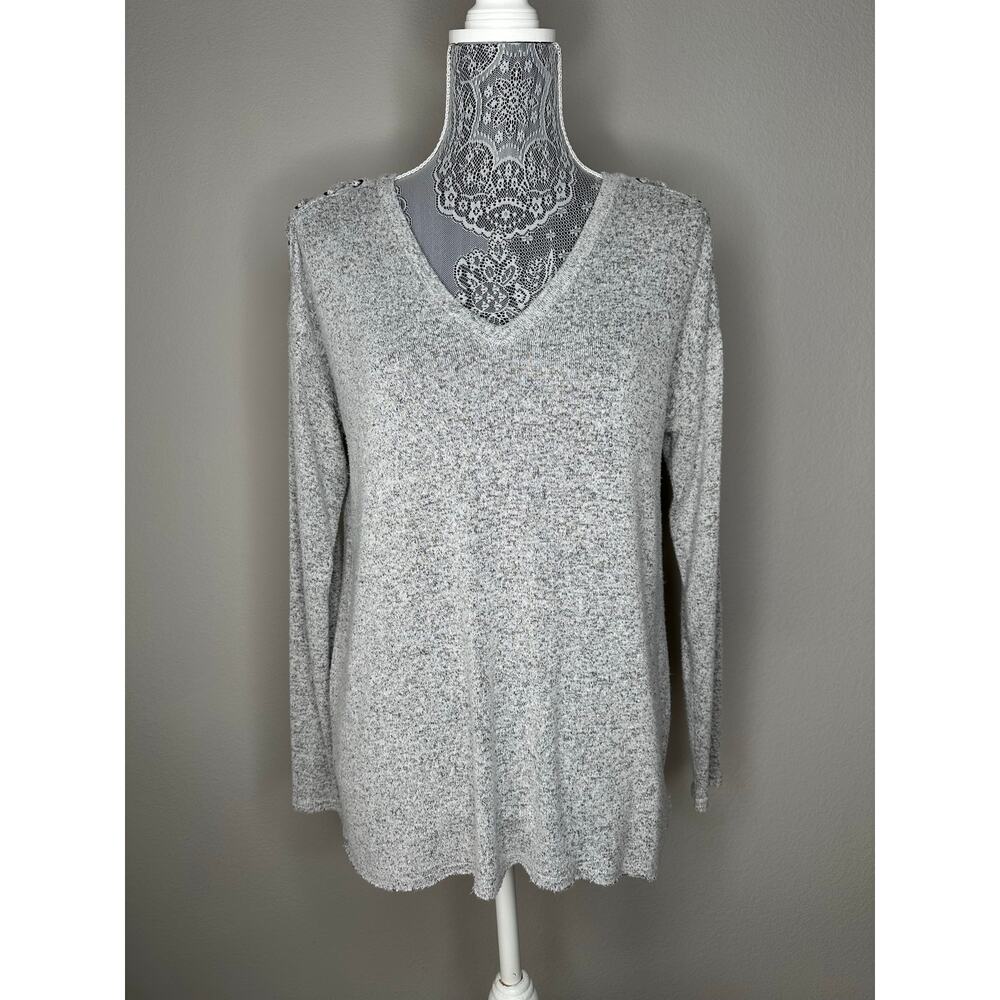 AMERICAN EAGLE Soft and Sexy Plush Lace Up Shoulder V Neck Oversized Pullover XS - Picture 4 of 8